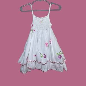 Indygo Artwear Hand Painted Pink Roses Smocked Dress